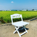 Ｂ様専用注文ページ・座面奥行35cmタイプ・背板山型リーフ柄(白)わんちゃん撮影会用折り畳みベンチ