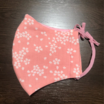 手ぬぐいマスク (ピンク桜　内側：薄ピンク／自然染料) 大きめサイズ  