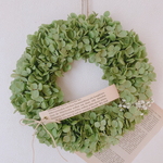 ドライフラワー　紫陽花農家さんの秋色アナベルとかすみ草のシンプルリース