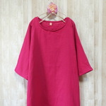 wガーゼ ふんわりワンピース ローズレッド