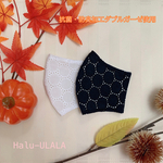 🍁秋マスク🍁　2枚セット1600円！　サークルレースマスク　おしゃれマスク　立体秋マスク　抗菌・防臭加工ダブルガーゼ　大人レディース用　Halu-ULALA🌸