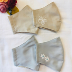⭐︎秋カラーシルクマスク⭐︎お花刺繍シリーズ⑤