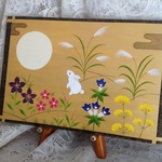 Ｈ様オーダー品　秋の月に思いをはせるうさぎ🐇 トールペイント