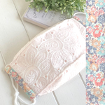 洗える夏用快適マスク　ペイズリー柄刺繍レースコットン　西村マスク　舟型マスク　リバティ　ミッシェル
