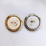 【特別SALE】ﾌﾗﾜｰﾍﾞｯﾄﾞ ( かすみ草 アリッサム 押し花 の シンプル スマホリング バンカーリング )