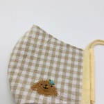 綿麻ワッシャー生地の刺繍マスク　大人女性用