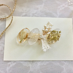[ 再販 ] B ビーズ の 小枝 と ボタニカル ヘアアクセサリー ・ フラワー ・ ゴールド ・ かすみ草 ・ 紫陽花 ・ ヘアアレンジ  ・ヘアクリップ