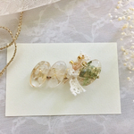 [ 再販 ] C ビーズ の 小枝 と ボタニカル ヘアアクセサリー ・ フラワー ・ ゴールド ・ かすみ草 ・ 紫陽花 ・ ヘアアレンジ  ・ヘアクリップ