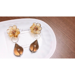 flower drop -mini-【 brown 】  //  レジン イヤリング  Chiiis