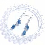 カイヤナイトさざれ石×水晶のピアス・イヤリング