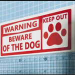 warning！猛犬注意！ステッカー レッド