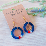 トリコロール レジン  イヤリング ピアス♪