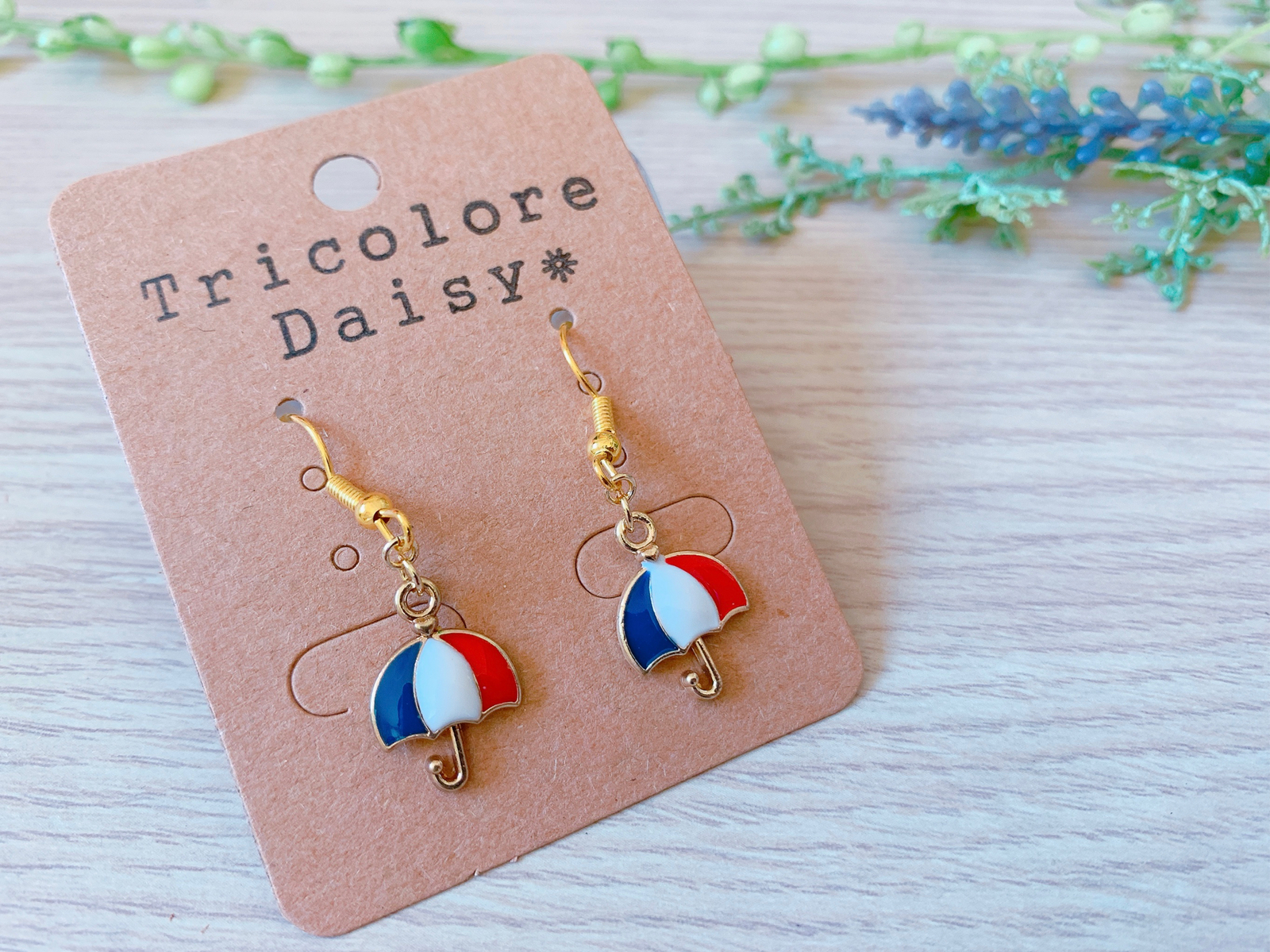 トリコロール パラソル イヤリング ピアス♪ - TricoloreDaisy | minne 