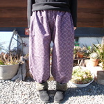 sale　着物リメイク　紫色のウールのもんぺパンツ