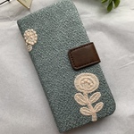 ミナペルホネン＊bonheur　light beige green＊iPhoneケース手帳型
