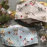 ウサギ🐰綿麻　リネン舟形マスク