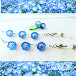 Ole!chantお手頃シリーズ/ネモフィラ色のお花2WAYグラスチェーン(メガネホルダー・マスクストラップ)