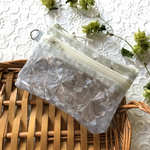 kn ＊＊ 様ご予約の品/クリスタルカット クリア素材 ダブルファスナーパスケース/PVC/クリアポーチ