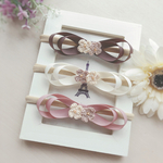 【再販】お花付きリボンヘアバンド♡ダブルループ