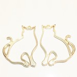 メタルチャーム・レジン枠　ねこ　シャンパンゴールド　4個♪