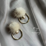 No.78❤︎brown fur pierce／earring