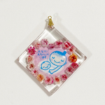 かすみ草リースフラワー風のマタニティマーク　目立たない透けるタイプ