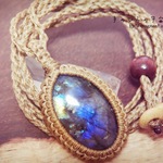 *✩‧₊˚手のひらの宇宙。#2* ੈ✩‧₊˚ラブラドライトマクラメペンダント.·˖*✩⡱