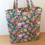 青い薔薇のエコバッグ