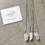crystal quartz × snake chain necklace