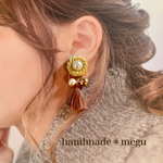 ヴィンテージ調カボション＊秋ピアス