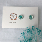 ブルーかすみ草小粒ピアス