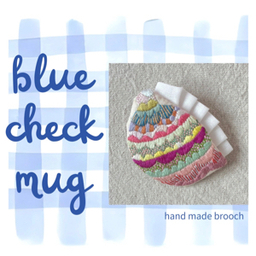 bule check mug