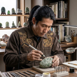 新潟産天然石手彫工房　魂石