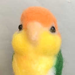 花咲く森🌳羊毛フェルトのインコ