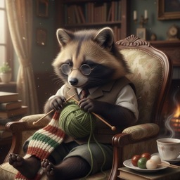 Crocheting Raccoon