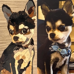 　　木の作品　オーダー製作　ペット　犬