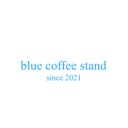 blue coffee stand